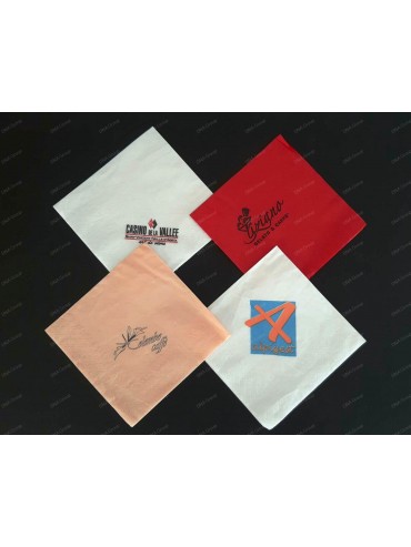 Tovagliolo personalizzato in pura cellulosa 2 veli 24×24 cm, logo bicchiere cocktail, ideale per bar e ristorant