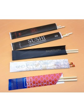 Busta porta bacchette sushi su carta kraft bianca 50 g, stampa fino a 4 colori, apertura superiore Busta porta bacchette sushi su carta kraft bianca 50 g, stampa fino a 4 colori, apertura superiore