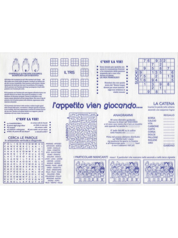 Tovaglietta sottopiatto in carta kraft 30x40 Gioco Pronta Consegna h24