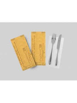 busta portaposate per ristorante in carta paglia