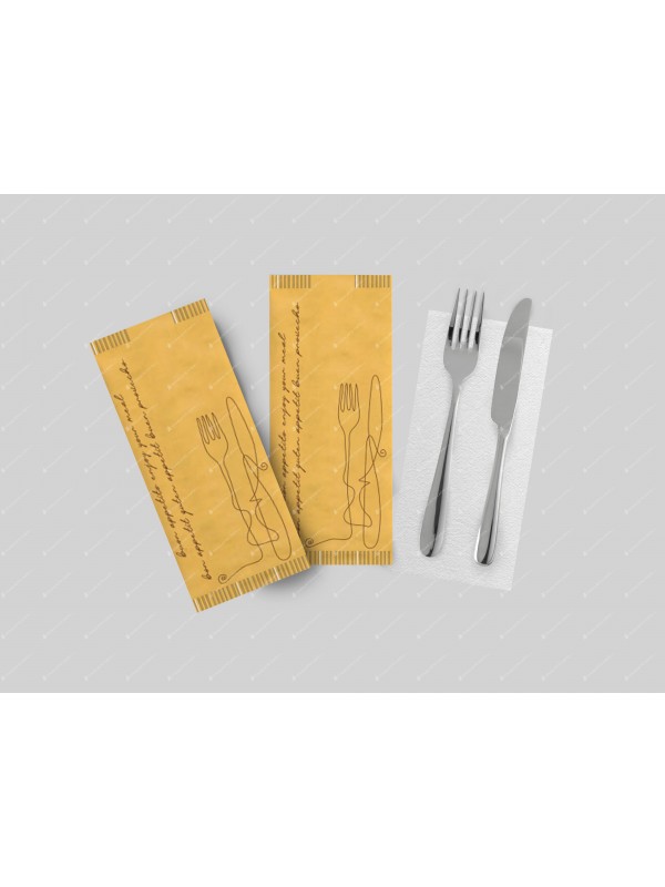 busta portaposate per ristorante in carta paglia