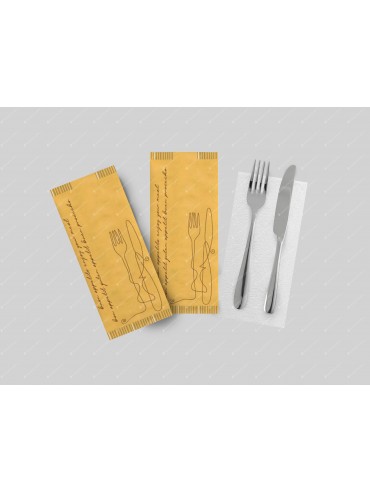 busta portaposate per ristorante in carta paglia