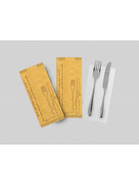 busta portaposate per ristorante in carta paglia